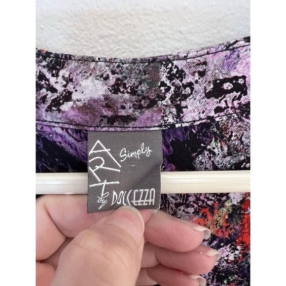 Simply Art By Dolcezza Dress Tunic Shift 100% Viscose Size S Abstract Watercolor - Picture 6 of 7